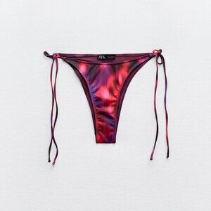 Zara Printed Fuchsia Bikini bottom